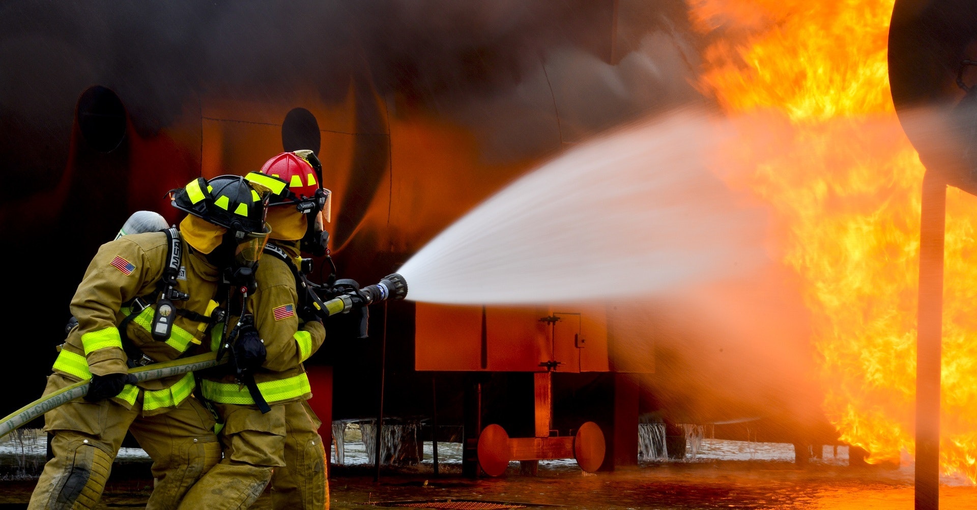 Fire Department Fighting a Fire